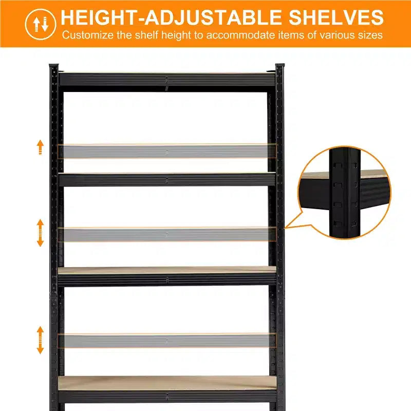 Yaheetech 2 Pezzi Scaffale Metallico a 5 Ripiani Regolabile