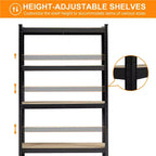 Yaheetech 2 Pezzi Scaffale Metallico a 5 Ripiani Regolabile