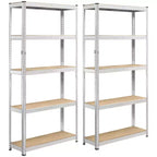 Yaheetech 2 Pezzi Scaffale Metallico a 5 Ripiani Regolabile