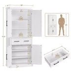 Yaheetech Armadio dispensa da cucina alto 184 cm con ripiani regolabili per cucina e sala da pranzo