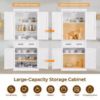 Yaheetech Armadio dispensa da cucina alto 184 cm con ripiani regolabili per cucina e sala da pranzo