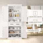 Yaheetech Armadio dispensa da cucina alto 184 cm con ripiani regolabili per cucina e sala da pranzo