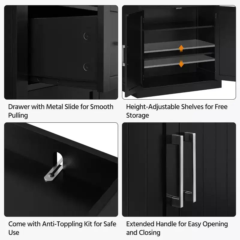 Yaheetech Armadio dispensa da cucina alto 184 cm con ripiani regolabili per cucina e sala da pranzo