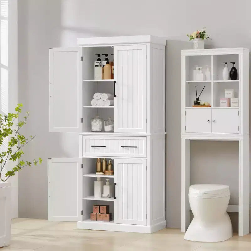 Yaheetech Armadio dispensa da cucina alto 184 cm con ripiani regolabili per cucina e sala da pranzo