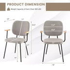Costway Set di 2 Sedie da Pranzo Moderne in Lino, Imbottite, Poltrone da Cucina con Braccioli Grigio/Arancione