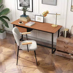 Costway Set di 2 Sedie da Pranzo Moderne in Lino, Imbottite, Poltrone da Cucina con Braccioli Grigio/Arancione