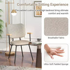 Costway Set di 2 Sedie da Pranzo Moderne in Lino, Imbottite, Poltrone da Cucina con Braccioli Grigio/Arancione