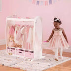Guidecraft Kids' Dress Up Storage - Bianco: Armadio per Travestimenti, Guardaroba per Costumi e Organizzatore di Vestiti con Specchio e Appendiabiti
