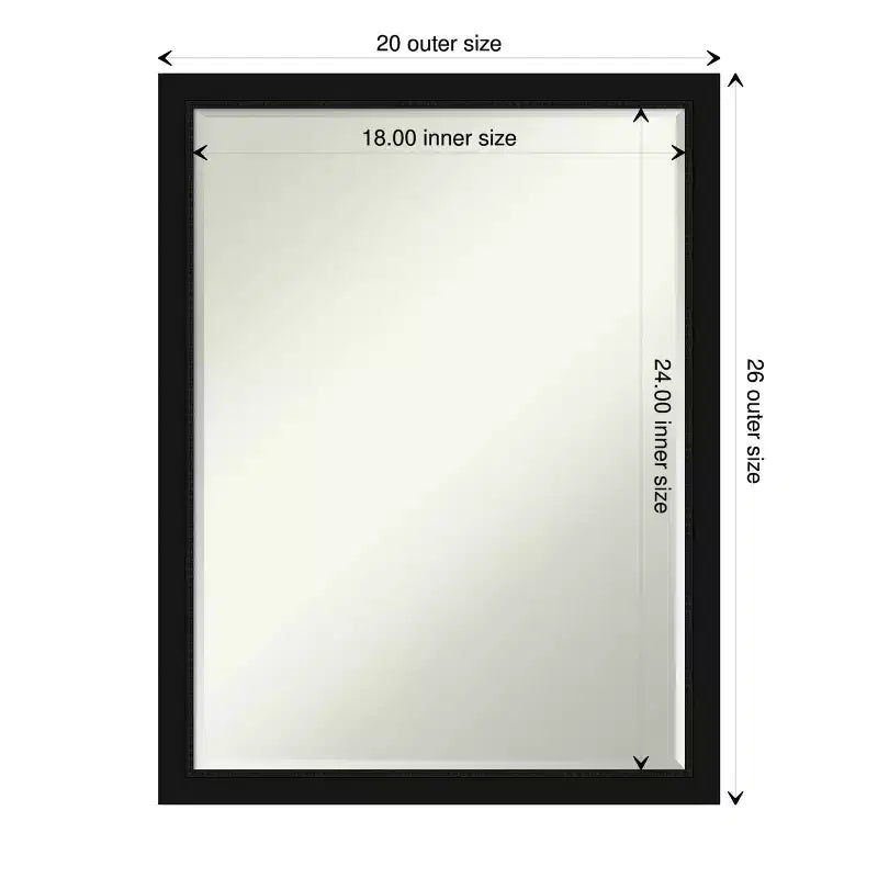 Specchio da parete per bagno Amanti Art Avon nero stretto piccolo smussato