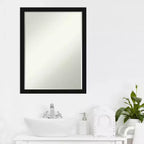 Specchio da parete per bagno Amanti Art Avon nero stretto piccolo smussato