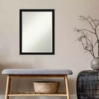 Specchio da parete per bagno Amanti Art Avon nero stretto piccolo smussato
