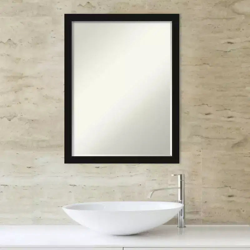 Specchio da parete per bagno Amanti Art Avon nero stretto piccolo smussato