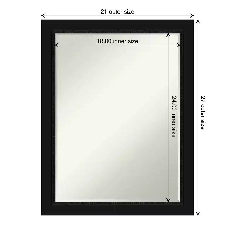 Specchio da parete per bagno Amanti Art Avon nero stretto piccolo smussato