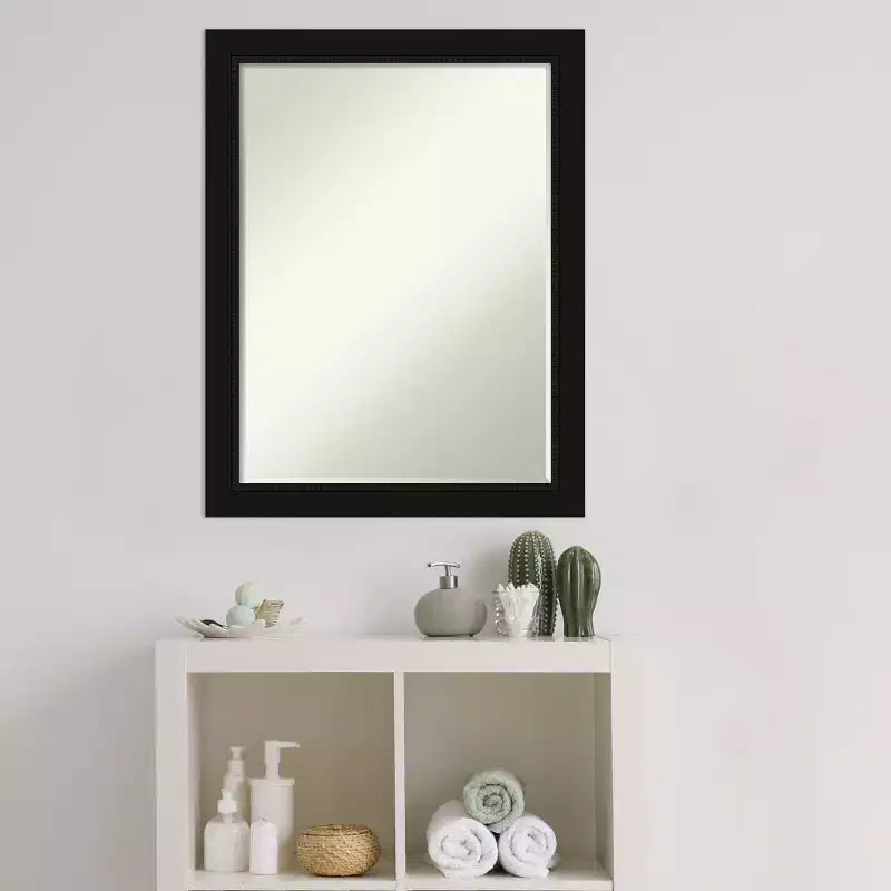 Specchio da parete per bagno Amanti Art Avon nero stretto piccolo smussato