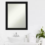 Specchio da parete per bagno Amanti Art Avon nero stretto piccolo smussato