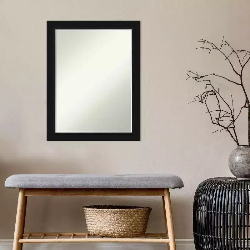 Specchio da parete per bagno Amanti Art Avon nero stretto piccolo smussato
