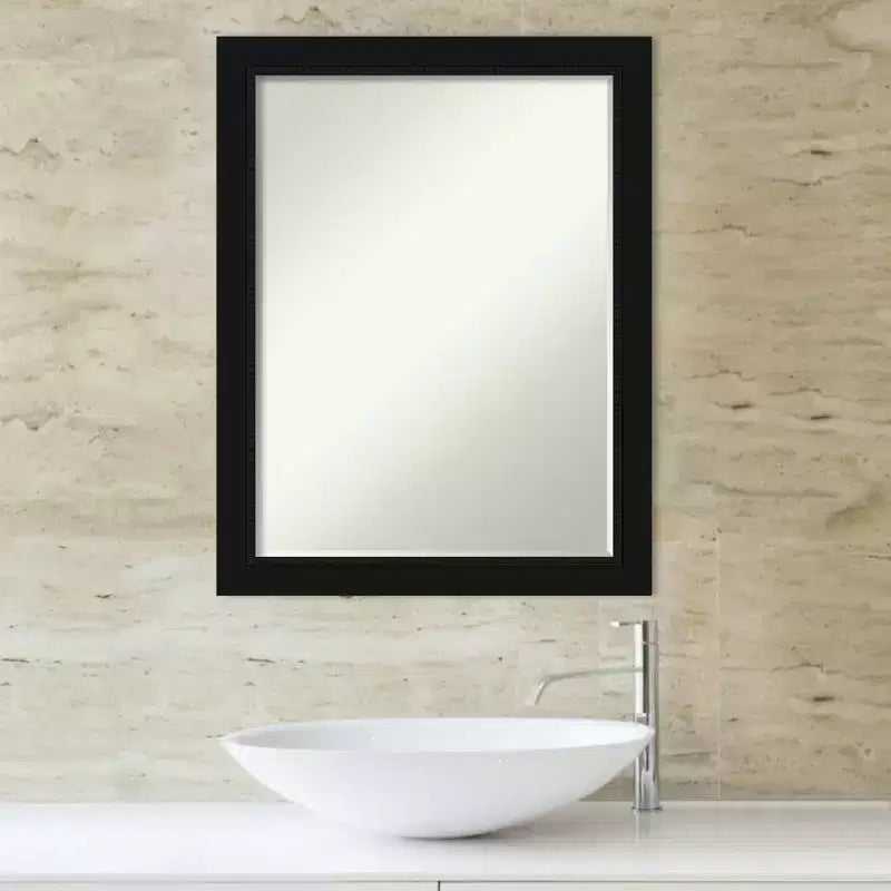 Specchio da parete per bagno Amanti Art Avon nero stretto piccolo smussato