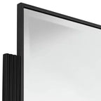 Specchio da parete decorativo rettangolare Noble Park Gareth, moderno, con bordo smussato, cornice in metallo nero e legno, 27" di larghezza, per bagno, camera da letto, casa