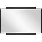 Specchio da parete decorativo rettangolare Noble Park Gareth, moderno, con bordo smussato, cornice in metallo nero e legno, 27" di larghezza, per bagno, camera da letto, casa