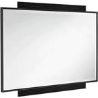 Specchio da parete decorativo rettangolare Noble Park Gareth, moderno, con bordo smussato, cornice in metallo nero e legno, 27" di larghezza, per bagno, camera da letto, casa