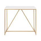 Tavolo da pub rettangolare Kate and Laurel Truss in MDF, 42x24x36, bianco e oro