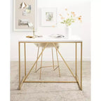 Tavolo da pub rettangolare Kate and Laurel Truss in MDF, 42x24x36, bianco e oro