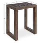 Tavolino rettangolare in legno Kate and Laurel Elyria, 20x14x26, grigio inciso