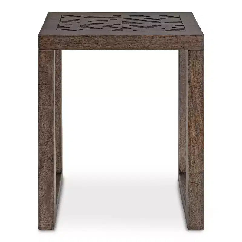 Tavolino rettangolare in legno Kate and Laurel Elyria, 20x14x26, grigio inciso