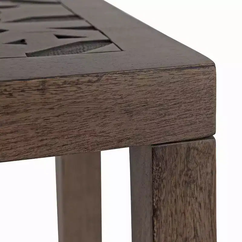 Tavolino rettangolare in legno Kate and Laurel Elyria, 20x14x26, grigio inciso