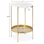 Tavolino Kate and Laurel Lavish rotondo in metallo, diametro 43 cm, oro