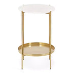 Tavolino Kate and Laurel Lavish rotondo in metallo, diametro 43 cm, oro