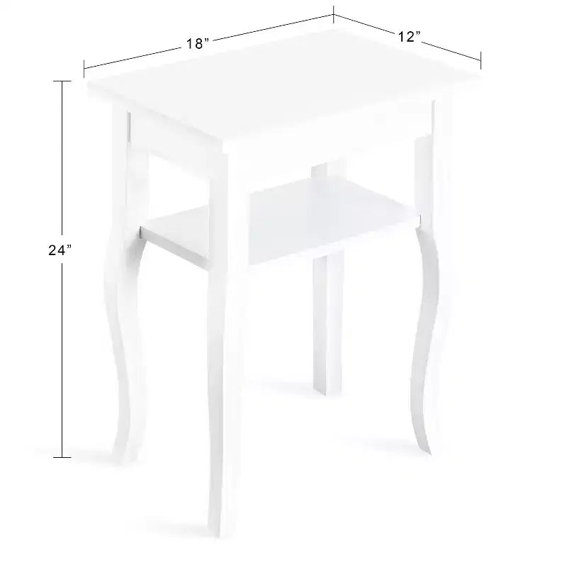 Kate and Laurel Lillian Tavolino Rettangolare in MDF, 18x12x24, Bianco