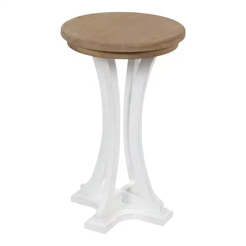 Kate and Laurel Linsley Round Wood Side Table, 16 Diameter, Rustic Brown