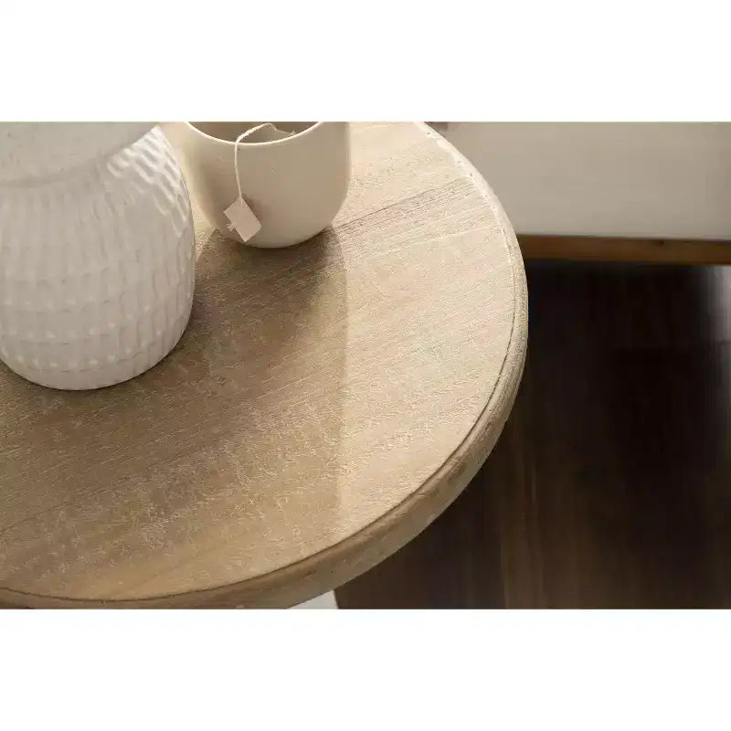 Tavolino rotondo in legno Kate and Laurel Linsley, diametro 16, marrone rustico