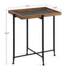 Tavolino da salotto rettangolare in metallo Kate e Laurel Mecabe, 50,2 x 34,3 x 59,1 cm, marrone rustico e nero