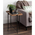 Tavolino da salotto rettangolare in metallo Kate e Laurel Mecabe, 50,2 x 34,3 x 59,1 cm, marrone rustico e nero