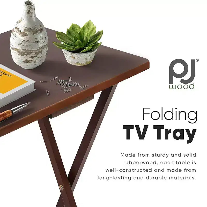 Tavolino da letto portatile pieghevole PJ Wood, colore rovere miele (confezione da 8)