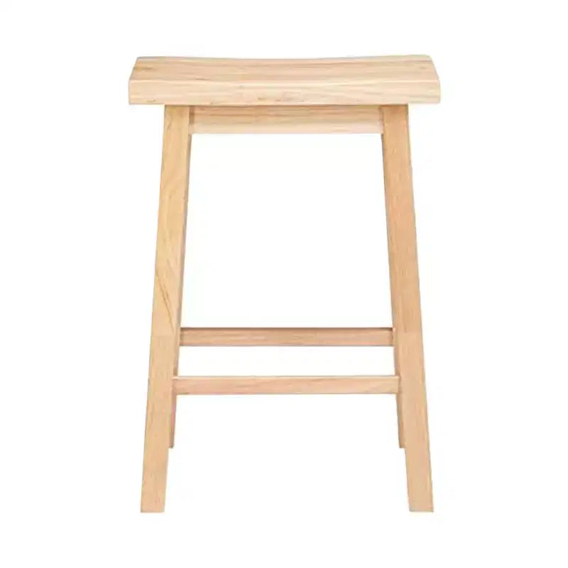 Sgabello da Cucina Alto 73 cm con Seduta a Sella Classica PJ Wood per Case, Sale da Pranzo e Bar con Seduta Senza Schienale, 4 Gambe Quadrate, Naturale (Confezione da 3)