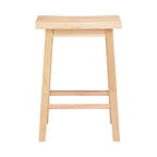 Sgabello da Cucina Alto 73 cm con Seduta a Sella Classica PJ Wood per Case, Sale da Pranzo e Bar con Seduta Senza Schienale, 4 Gambe Quadrate, Naturale (Confezione da 3)
