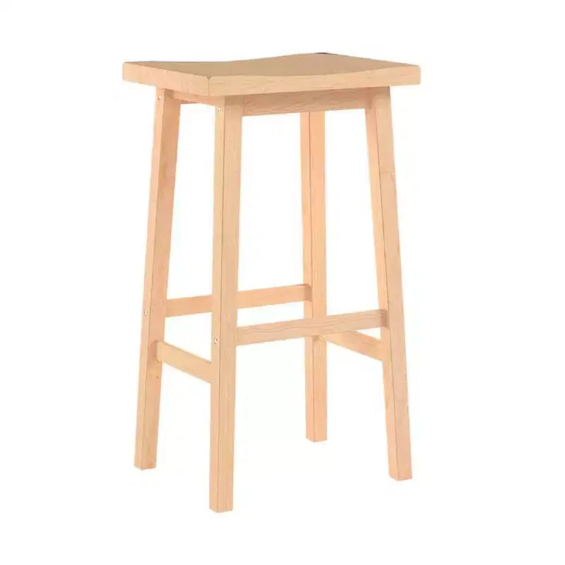 Sgabello da Cucina Alto 73 cm con Seduta a Sella Classica PJ Wood per Case, Sale da Pranzo e Bar con Seduta Senza Schienale, 4 Gambe Quadrate, Naturale (Confezione da 3)