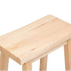 Sgabello da Cucina Alto 73 cm con Seduta a Sella Classica PJ Wood per Case, Sale da Pranzo e Bar con Seduta Senza Schienale, 4 Gambe Quadrate, Naturale (Confezione da 3)
