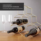 Cantinetta portabottiglie Viski Geo Gold, design a nido d'ape