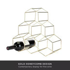Cantinetta portabottiglie Viski Geo Gold, design a nido d'ape