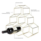 Cantinetta portabottiglie Viski Geo Gold, design a nido d'ape