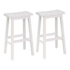 Sgabello da cucina con seduta a sella PJ Wood Classic da 74 cm, bianco (confezione da 8)