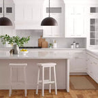 Sgabello da cucina con seduta a sella PJ Wood Classic da 74 cm, bianco (confezione da 8)