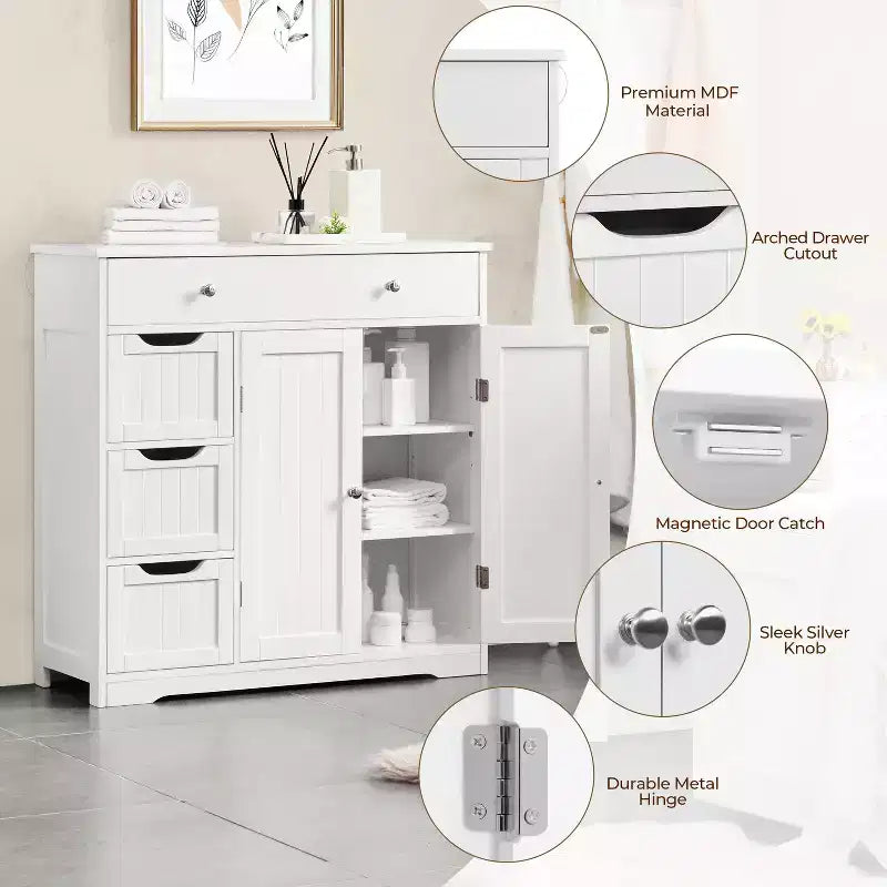 Mobiletto da bagno autoportante Yaheetech per cucina, soggiorno