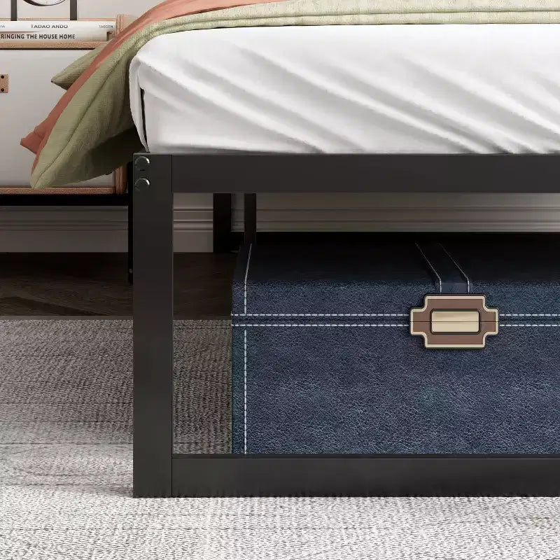 Abel 14 - Struttura Letto a Piattaforma in Metallo Nera - Zinus