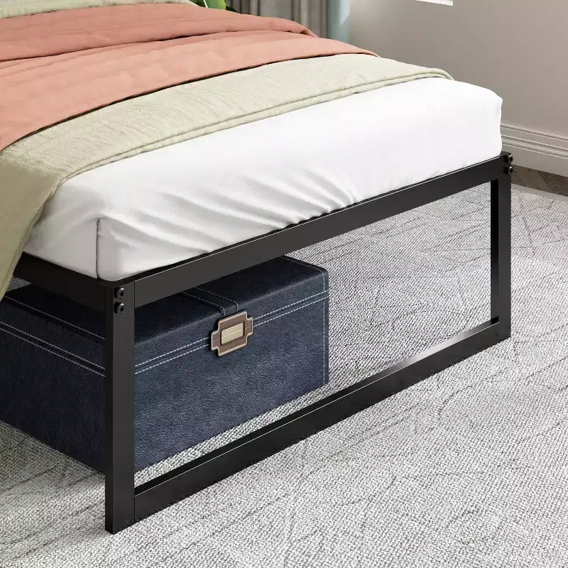 Abel 14 - Struttura Letto a Piattaforma in Metallo Nera - Zinus
