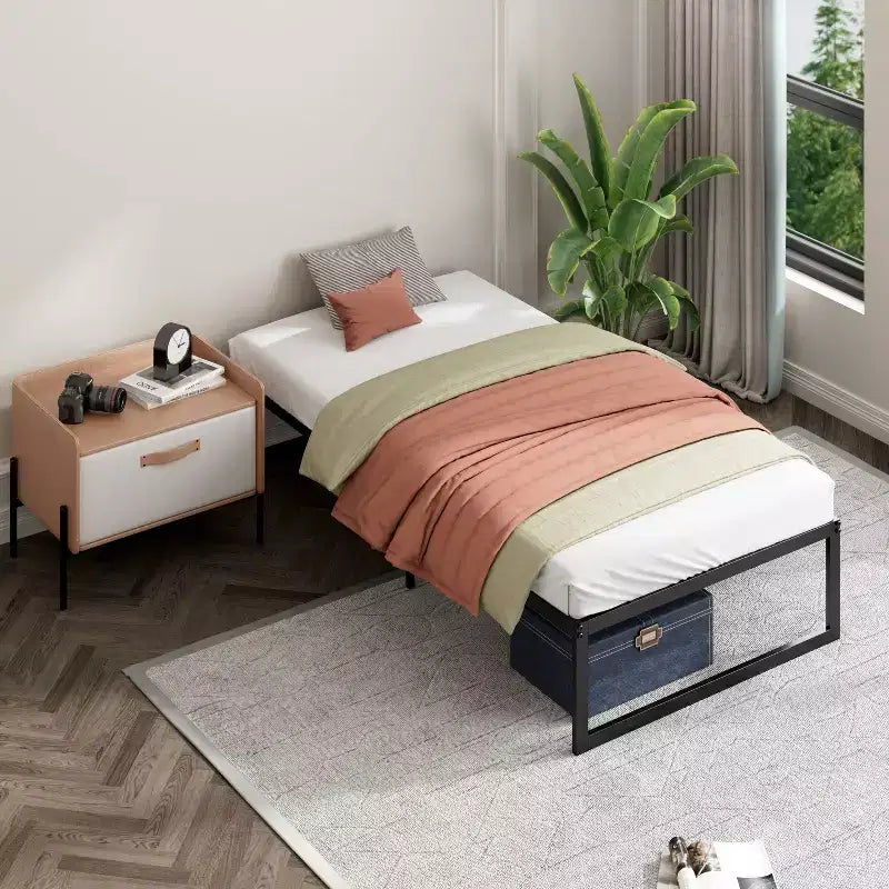 Abel 14 - Struttura Letto a Piattaforma in Metallo Nera - Zinus